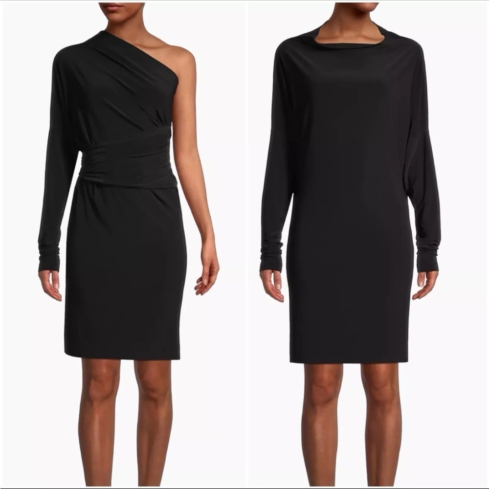 NWT Norma Kamali All In One Convertible Black Dress 6 Way Stretch XL
